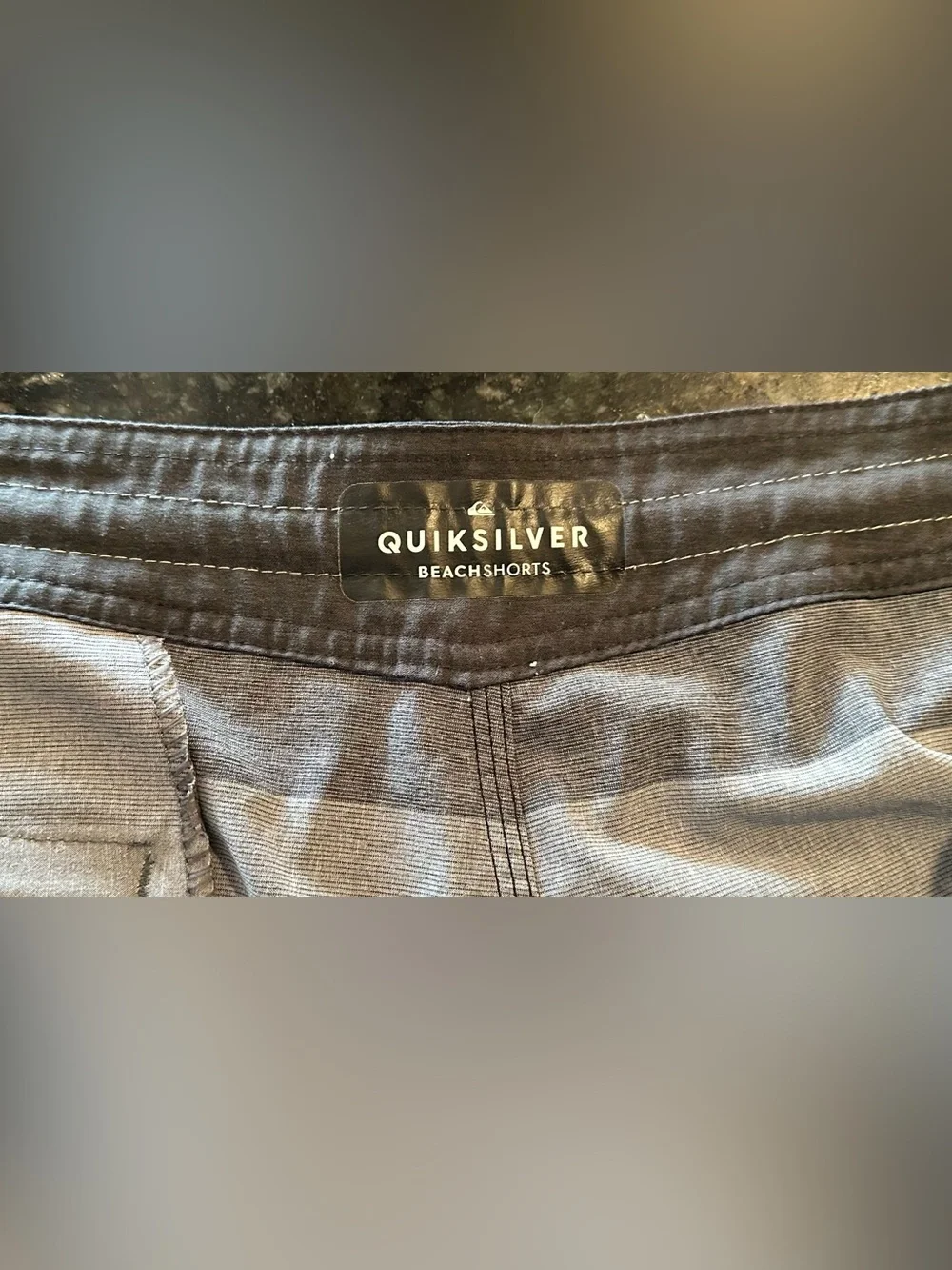 Quiksilver Men's Gray and Charcoal Gradient Stripe Board Shorts